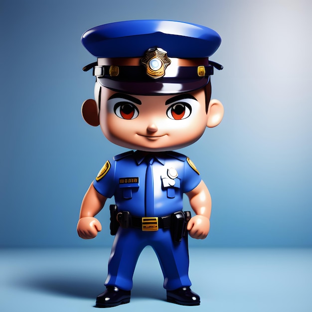 3d cute police chibi figure