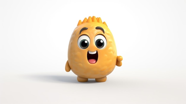 Photo 3d cute potato pixar simple white background brightgenerative ai