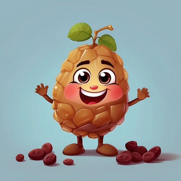 3d cute raisin character