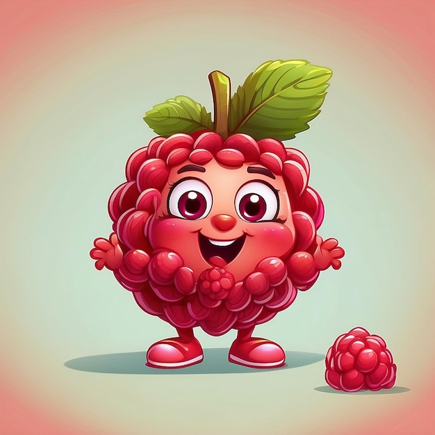 Photo 3d cute raspberry character