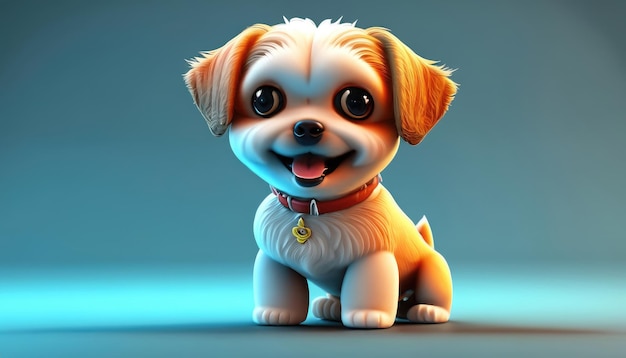 3D милая улыбка маленькая мальтийская собака каваи персонаж реалистичный детеныш