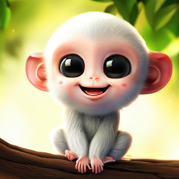 3D Cute smile little monkey