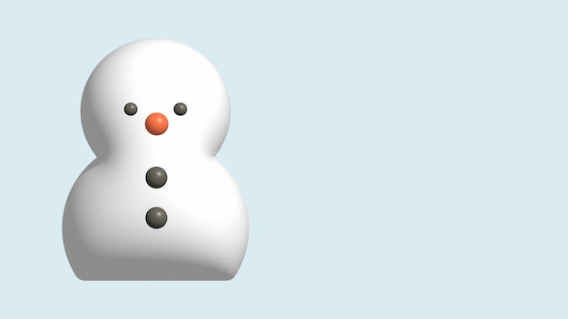 3d cute snowman Illustration of the snowman on an empty background
