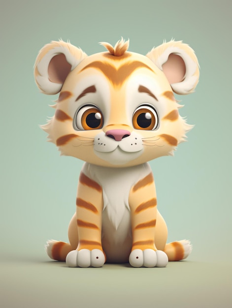 Photo 3d cute tiger