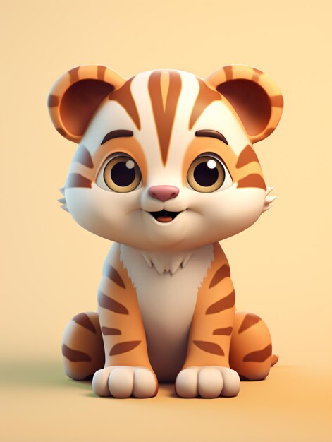 Photo 3d cute tiger