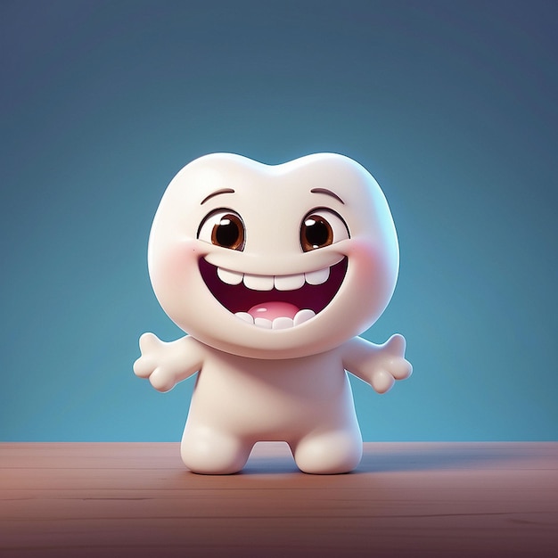 3d cute tooth character