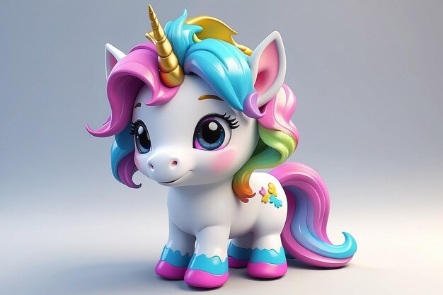 Photo 3d cute unicorn