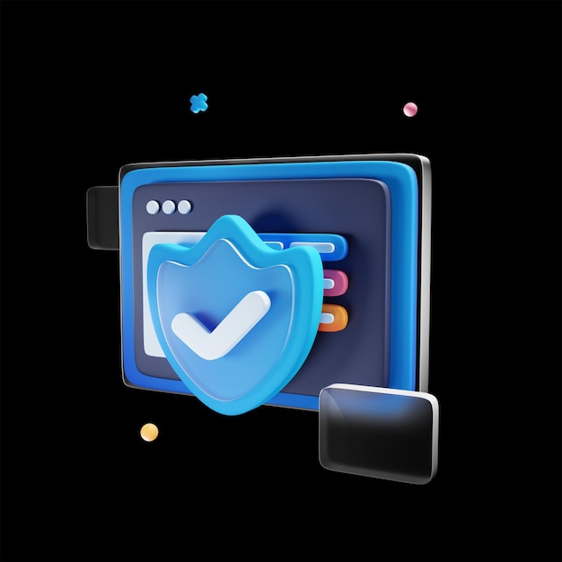 Photo 3d cyber security 3d icon