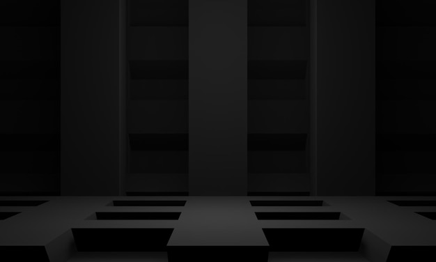 3D dark geometric stage background