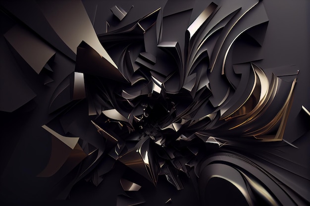 3d dark shiny crystal abstract background