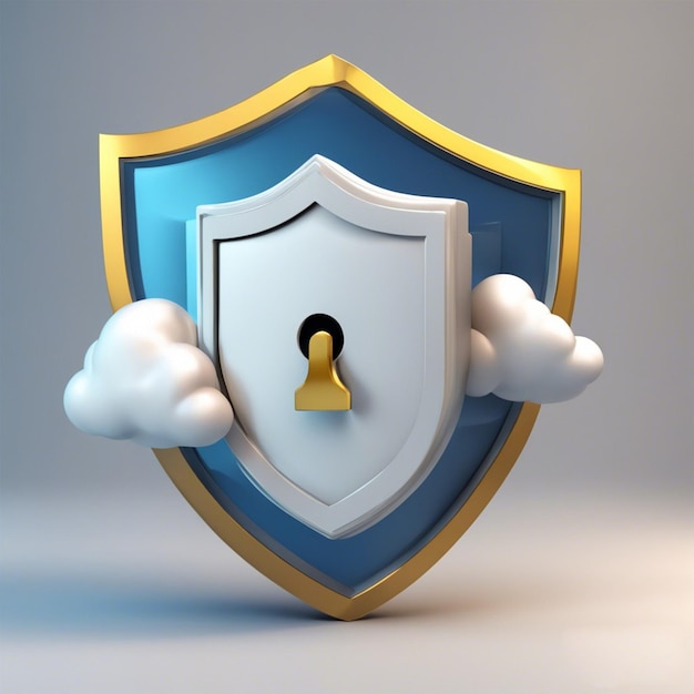 3d Data security protection icon