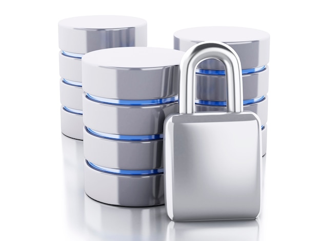 3d Data storage with padlock