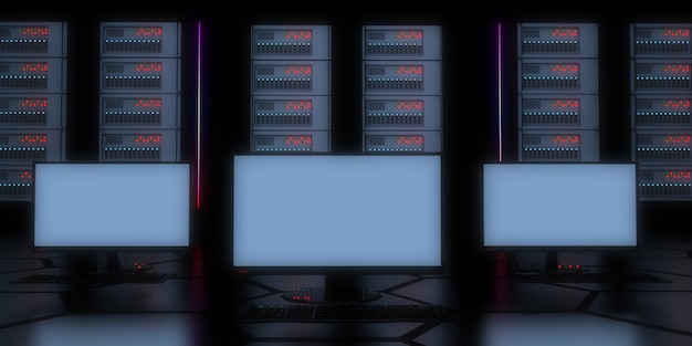 3d datacenter concept 