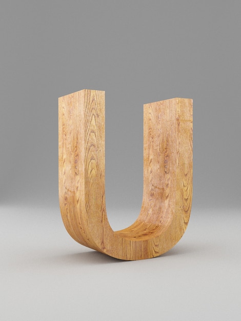3 Dの装飾的な木製アルファベット、大文字