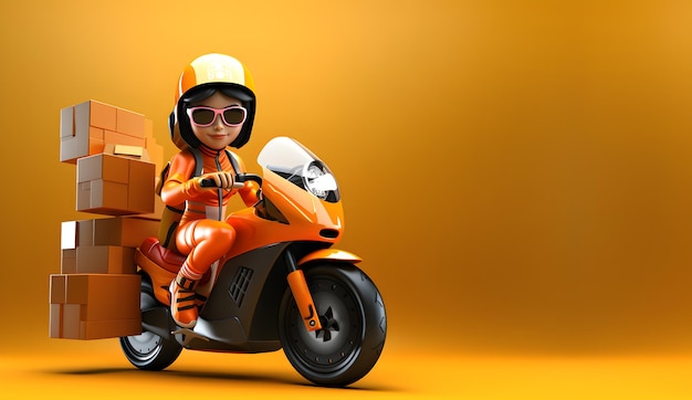 3D delivery motogirl