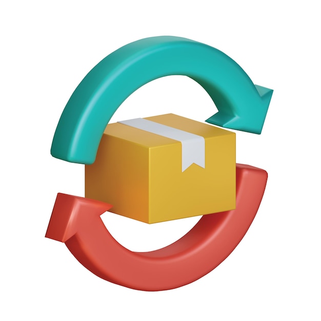 Photo 3d delivery resending package icon