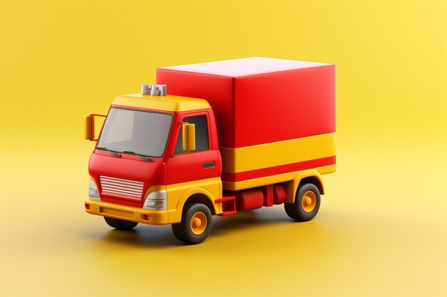 3d delivery truck icon isolated on the background