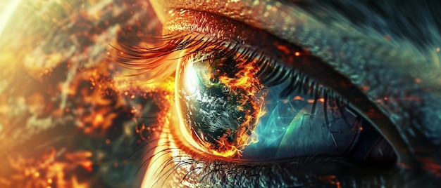 3d depiction of earth with heat global warming