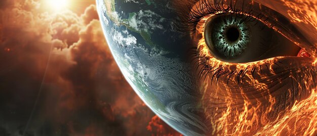 3D Depiction of Earth with Heat Global Warming