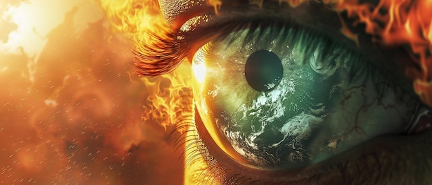 3d depiction of earth with heat global warming