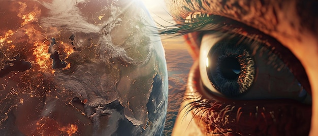 3d depiction of earth with heat global warming