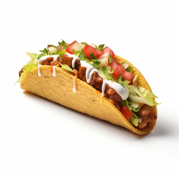 3D design of delicious tacos in white background
