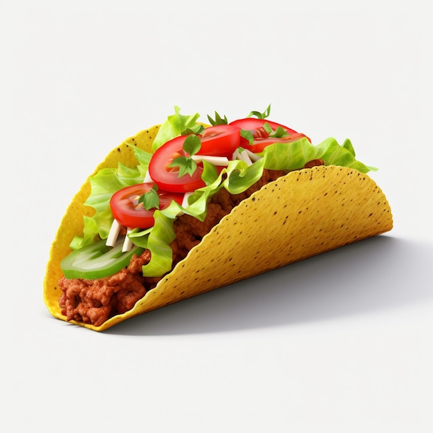 3D design of delicious tacos in white background