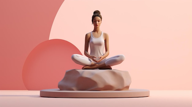 3d design illustration of woman doing yoga