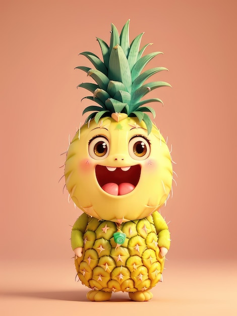 3d design of pineapple ai generative