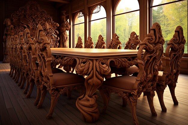 Photo 3d design for tables and chairs