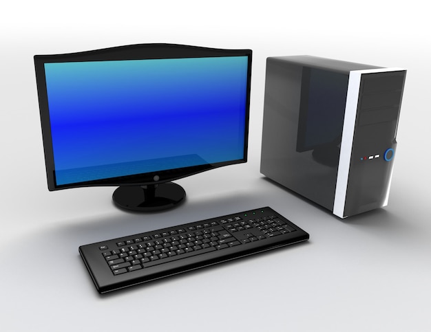 3d desktop pc concept