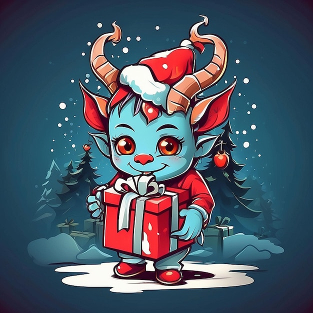 3d devil and christmas characters