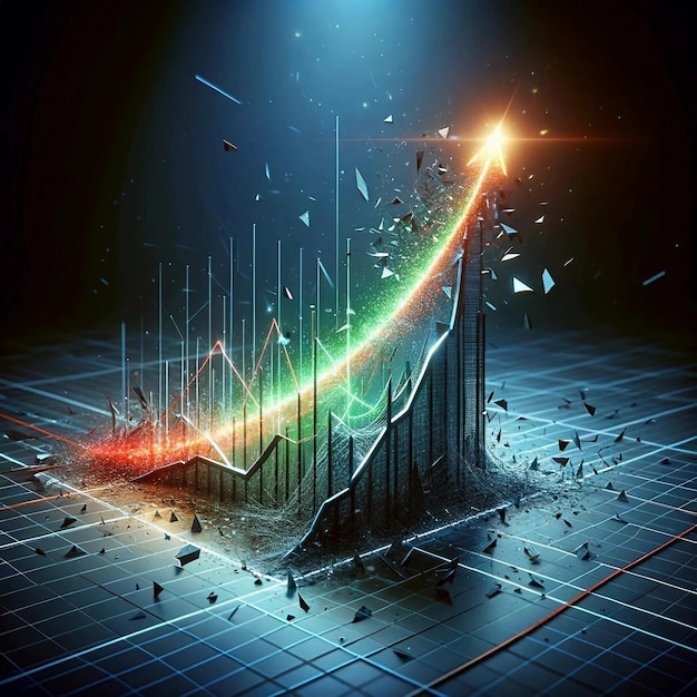 3D-diagram illustratie die dynamisch toeneemt