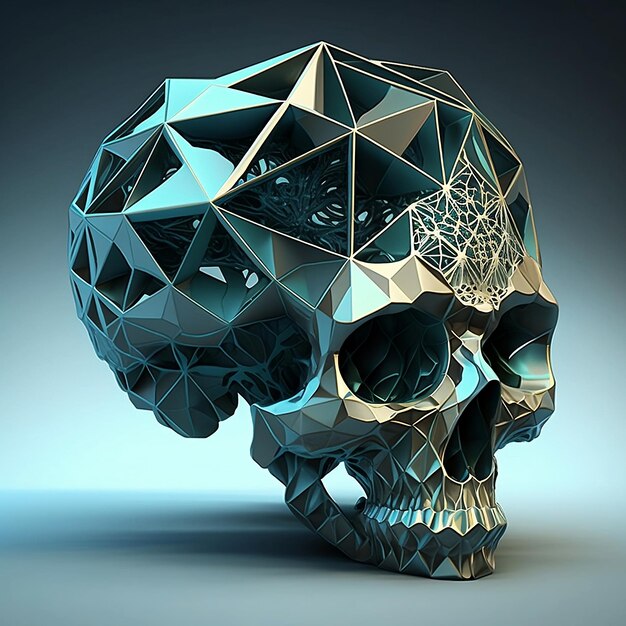 A 3D diamond skull