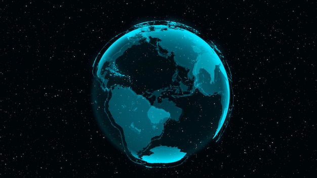 3D Digital Earth concept of global network