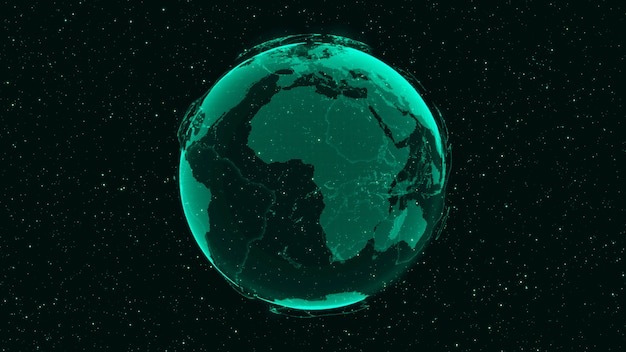 3D Digital Earth shows concept of global network