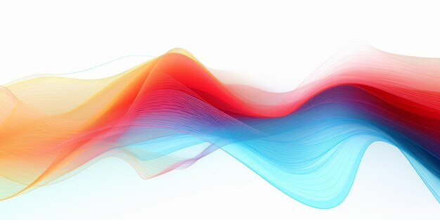 Photo 3d digital illustration of vibrant sound wave patterns with light lines background