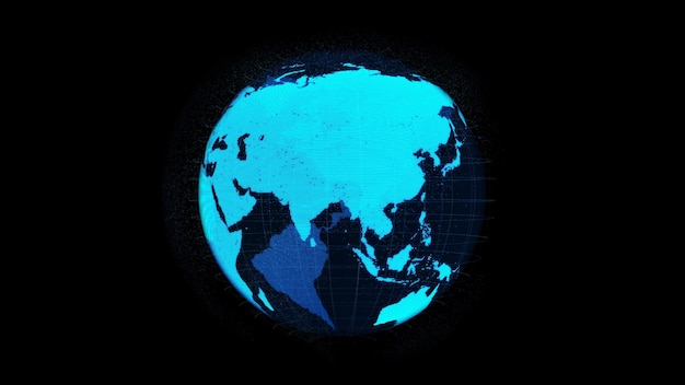 3Dデジタル地球軌道 ネットワーク技術の概念を示すサイバースペース