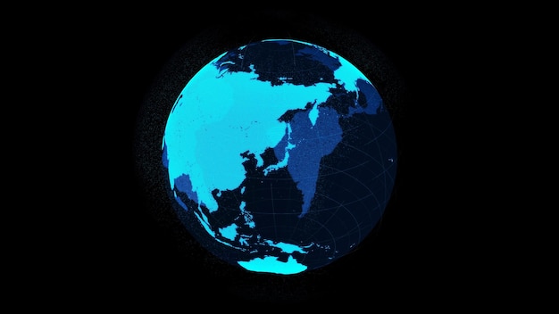 3Dデジタル地球軌道 ネットワーク技術の概念を示すサイバースペース