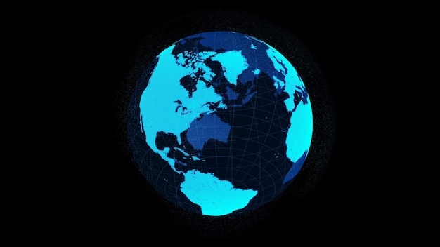 3D Digitale orbitale aarde in cyberspace met concept van netwerktechnologie