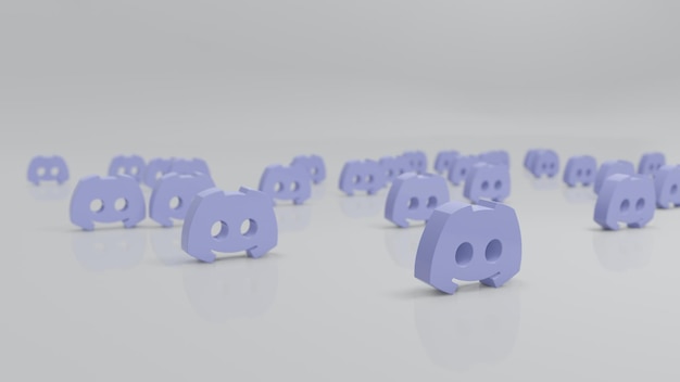 3D discord conceptual render on white