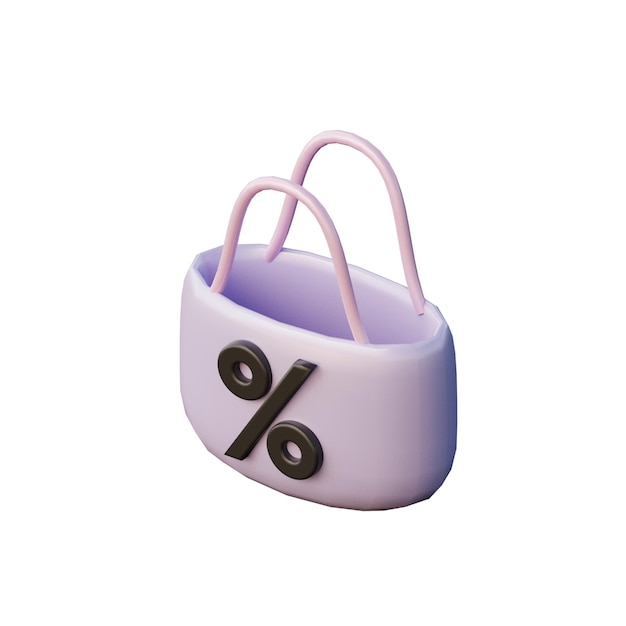 3D Discount Bag Illustration