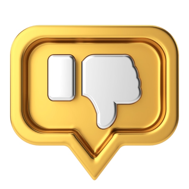 3D dislike icon 3D illustration