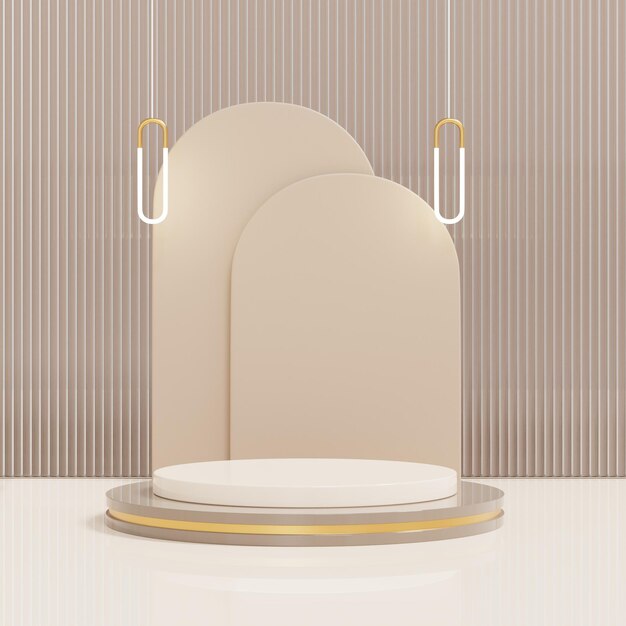 3d dislpay podium met glanzende hanglamp