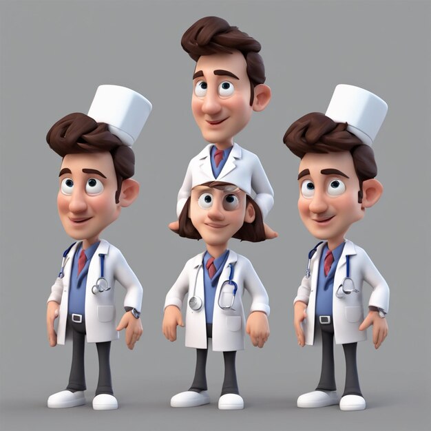 3d doctor cartoon character