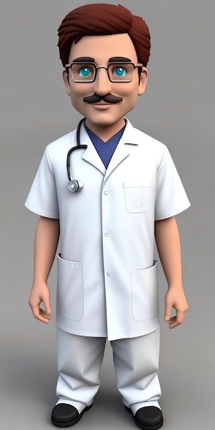 3d doctor cartoon character