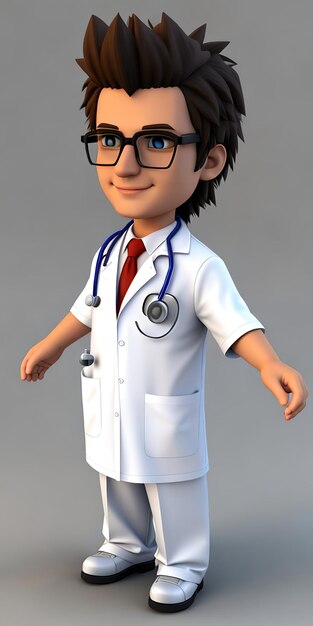 Photo 3d doctor cartoon character