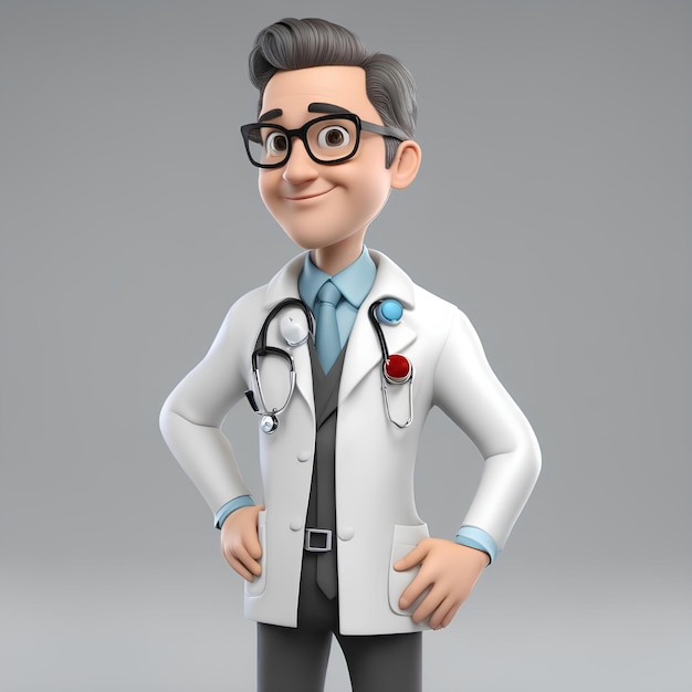 3D-doctor cartoon personage