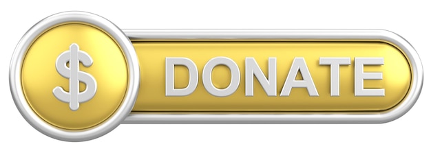 3D donate button 3D illustration