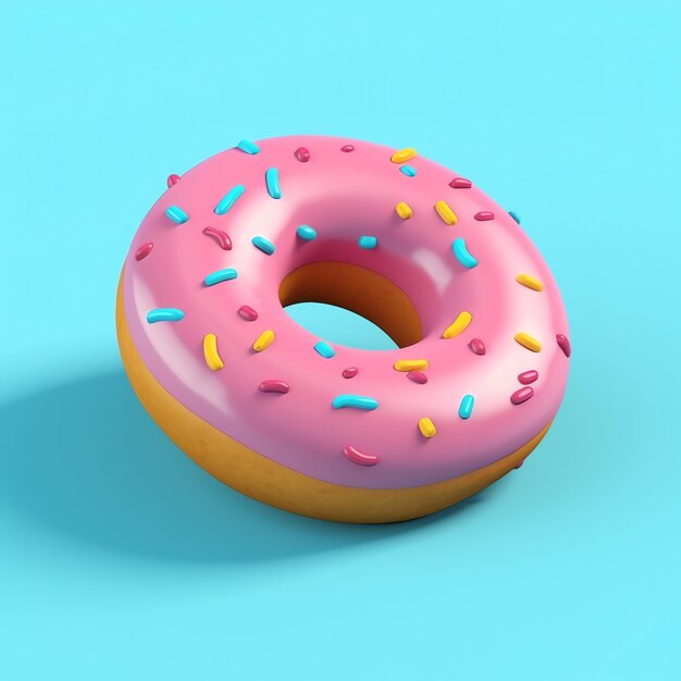 3d donut icon with colorful background